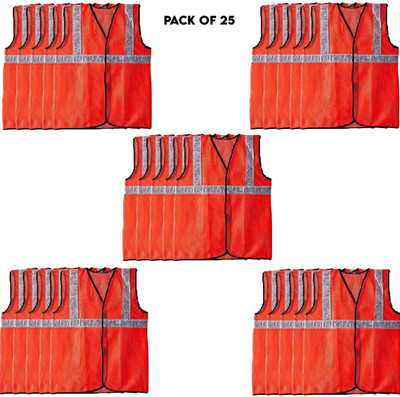 LAXMI Safety Jacket Orange (Pack of 25) Safety Jacket(Orange)