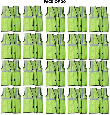 LAXMI Safety Jacket Green (Pack of 20) Safety Jacket(Green)
