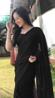 Stdfashion Printed Daily Wear Chiffon Saree(Black)