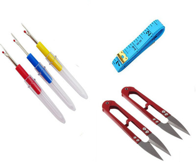 Crafts Haveli 3 Items Combo : 3 Seam Ripper, 1 Measuring Tape & 2 Thread Cutter Sewing Kit