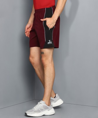 Pace International Color Block Men Maroon Sports Shorts