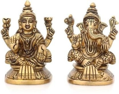 PUCHCHI Fashion Bizz Metal Laxmi Ganesh Idol Murti Decorative Showpiece  -  5 cm(Metal, Gold)