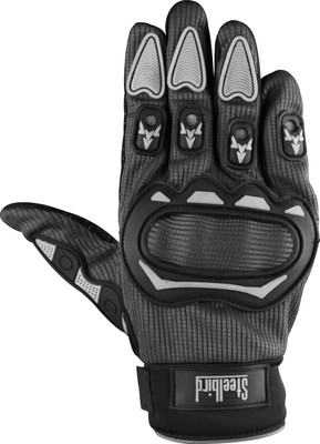 Steelbird Bike Riding Gloves with Touch Screen Sensitivity at Thumb and Index Fingers Riding Gloves(Grey Grey)