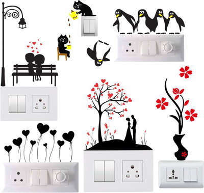Decals Sticker 33 cm Wall Sticker Switch Panel Sticker Wall Art Switch Board Sticker Self Adhesive Sticker(Pack of 1)