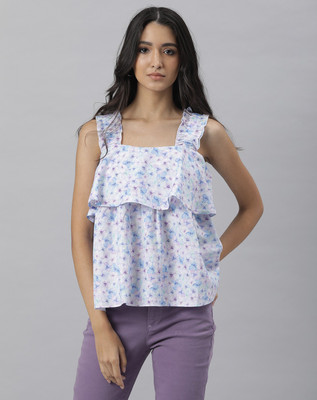 RAREISM Casual Floral Print Women Multicolor Top