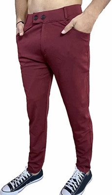 TopQore Relaxed Men Maroon Trousers