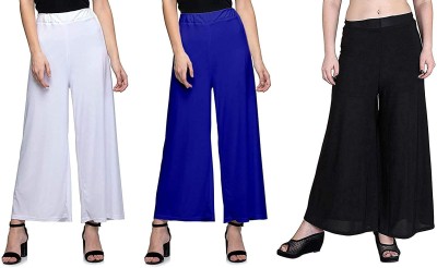 GulGuli Women White, Light Blue, Maroon Trousers