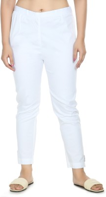 Samiksha Fashion Slim Fit Women White Trousers