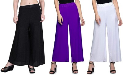 GulGuli Women Black, Purple, White Trousers