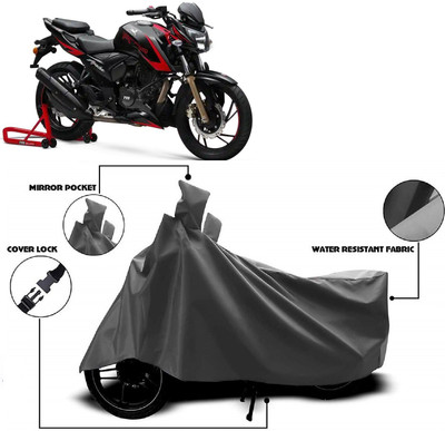 Autoprime Two Wheeler Cover for TVS(Apache RTR 200 Fi E100, Grey)