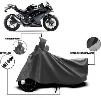 AutoFave Two Wheeler Cover for Kawasaki(300, Grey)