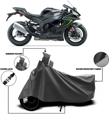 AutoFave Two Wheeler Cover for Kawasaki(Ninja ZX 10R, Grey)