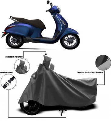 ANTOFY Two Wheeler Cover for Bajaj(New Chetak, Grey)