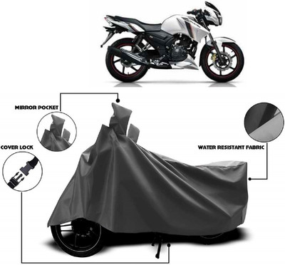 AutoKick Two Wheeler Cover for TVS(Apache 150, Grey)