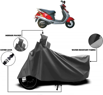 AutoFave Two Wheeler Cover for Kinetic(Nova, Grey)