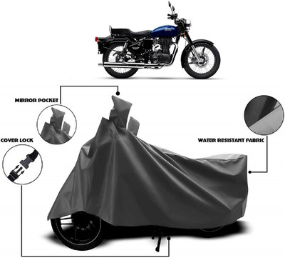 AutoFave Two Wheeler Cover for Royal Enfield(Bullet Electra Twinspark, Grey)