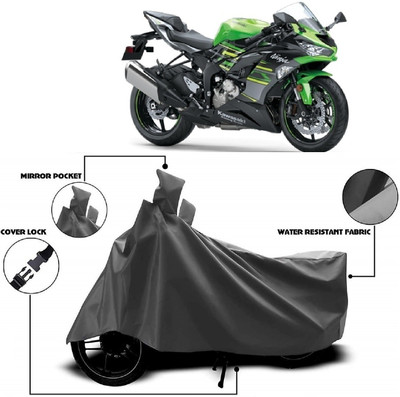 AutoKick Two Wheeler Cover for Kawasaki(Ninja ZX-6R, Grey)