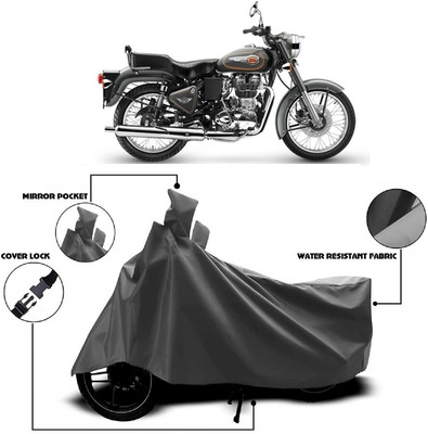 AutoFave Two Wheeler Cover for Royal Enfield(Bullet 500, Grey)