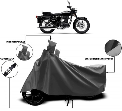 Mdstar Two Wheeler Cover for Royal Enfield(Standard 350, Grey)