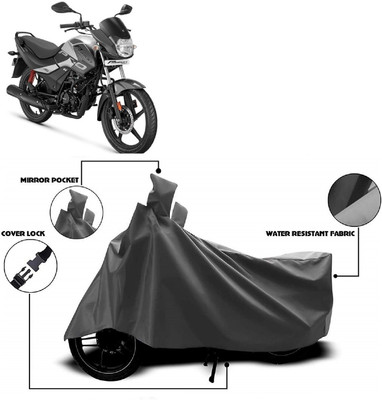 ANTOFY Two Wheeler Cover for Hero(Passion Plus, Grey)