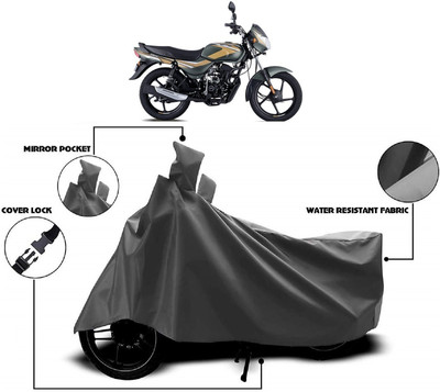 Autoprime Two Wheeler Cover for Bajaj(CT100, Grey)