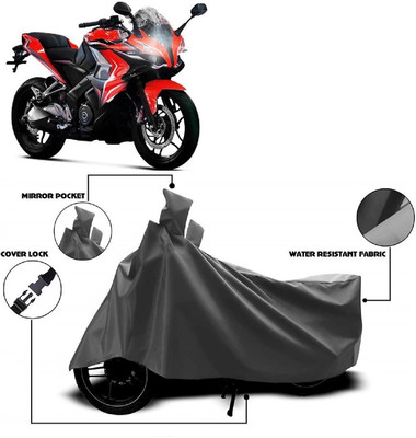 AutoFave Two Wheeler Cover for Bajaj(Pulsar 200, Grey)