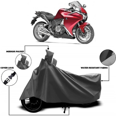 AutoFave Two Wheeler Cover for Honda(VFR 1200F, Grey)