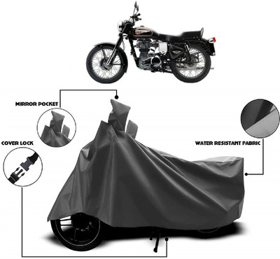 ANTOFY Two Wheeler Cover for Royal Enfield(Bullet 350 Twinspark, Grey)