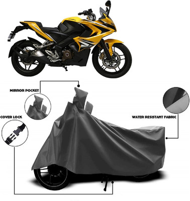 AutoFave Two Wheeler Cover for Bajaj(Pulsar SS400, Grey)
