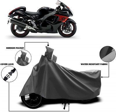 AutoFave Two Wheeler Cover for Suzuki(GSX R1300 Hayabusa, Grey)