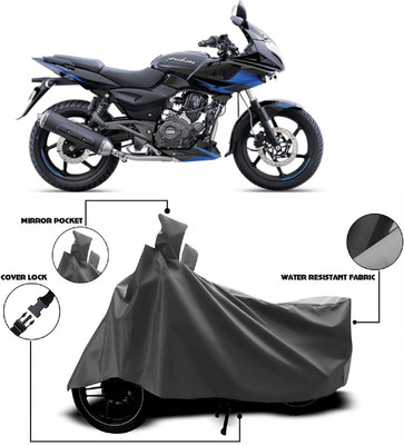 ANTOFY Two Wheeler Cover for Bajaj(Pulsar 220 DTS-i, Grey)