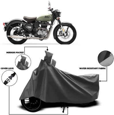 ANTOFY Two Wheeler Cover for Royal Enfield(Classic 350, Grey)