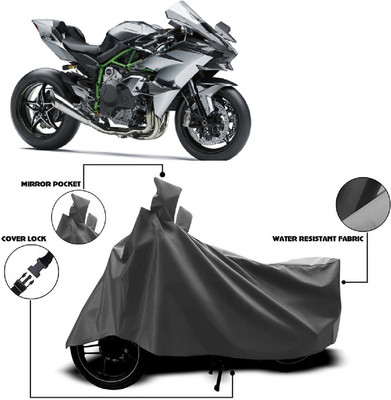 AutoFave Two Wheeler Cover for Kawasaki(Ninja H2R, Grey)