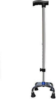 RUNMEX Surgical™ Quadripod Chrome Height Adjustable Walking Stick