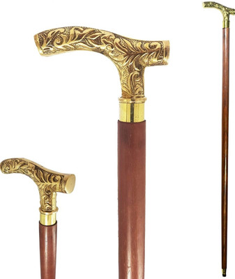 Royal Mart Vintage Wooden Walking Stick Designer Brass Handle Walking Stick