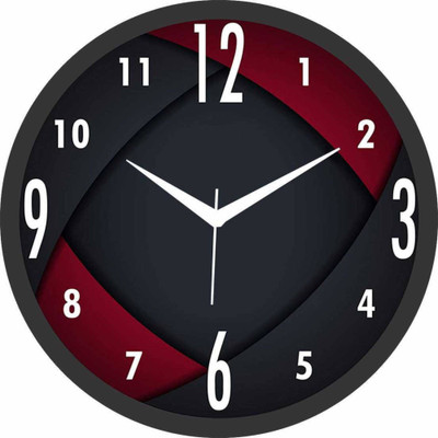 SAGAR HANDICRAFT Analog-Digital 25.5 cm X 25.5 cm Wall Clock(Red, With Glass, Standard)