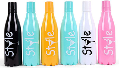 AneriDEALS 1000 ml Plastic Bottle(Pack of 6, Multicolor)