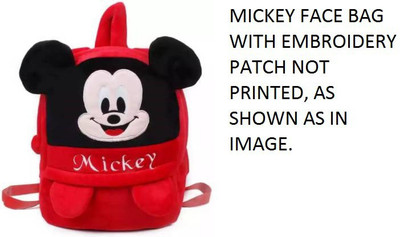 INDIGNITE MICKEY FACE BAG WITH EMBROIDERY PATCH NOT PRINTED 12 LITRES 12 L Backpack(Red)