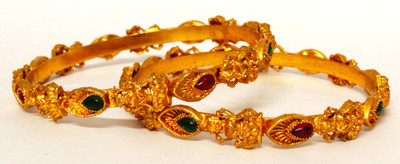 JAIRA GOLD Alloy Gold-plated Bangle Set(Pack of 2)