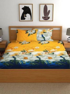 LOXICA 140 TC Cotton Double Floral Flat Bedsheet(Pack of 1, Multicolor)