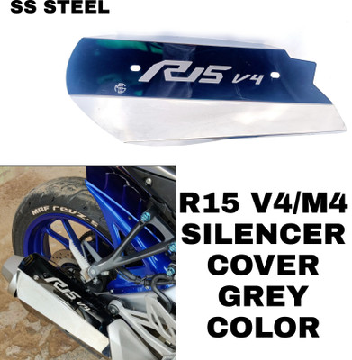 imad SS STEEL SILENCER COVER FOR YAMAHA R15 V4/M4 Bike Exhaust Heat Shield