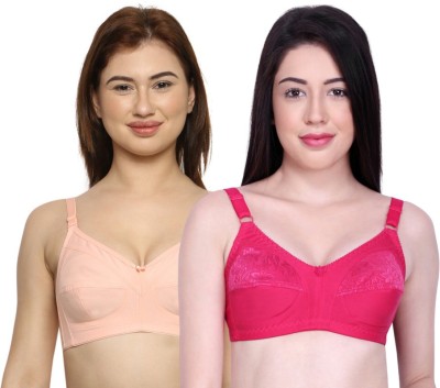 INKURV Women T-Shirt Non Padded Bra(Pink)