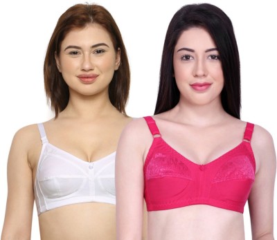 INKURV Women T-Shirt Non Padded Bra(Pink, White)