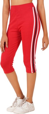 Just Live Fashion Women Red Capri