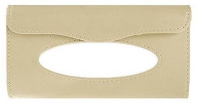 BLESSING Car Interior Decoration Car Sun Visor Tissue Holder Box with Free Tissues Vehicle Tissue Dispenser(Beige)