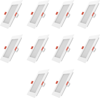 Fybros 3 Watt 70mm Cut Size Cool White Faro LED Panel Light 3w Square (Pack of 10) Recessed Ceiling Light Ceiling Lamp(White)