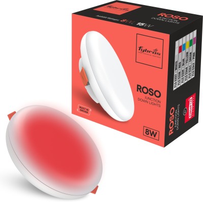 Fybros 8 Watt 50mm Cut Size Red Roso Ceiling Down Light 8w Round (Pack of 1) Recessed Ceiling Lamp(White)