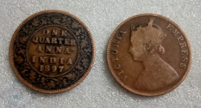 jaya collection Empress One Quarter Anna Victoria Coin.Will get mix years as per availability. Medieval Coin Collection(1 Coins)