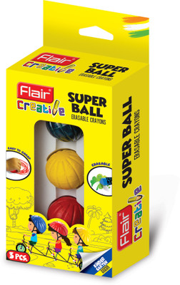 Flair Creative SUPER BALL CRAYONS(Set of 3, Multicolor)