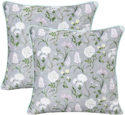 Riara Floral Cushions Cover(Pack of 2, 20 cm*20 cm, Grey)
